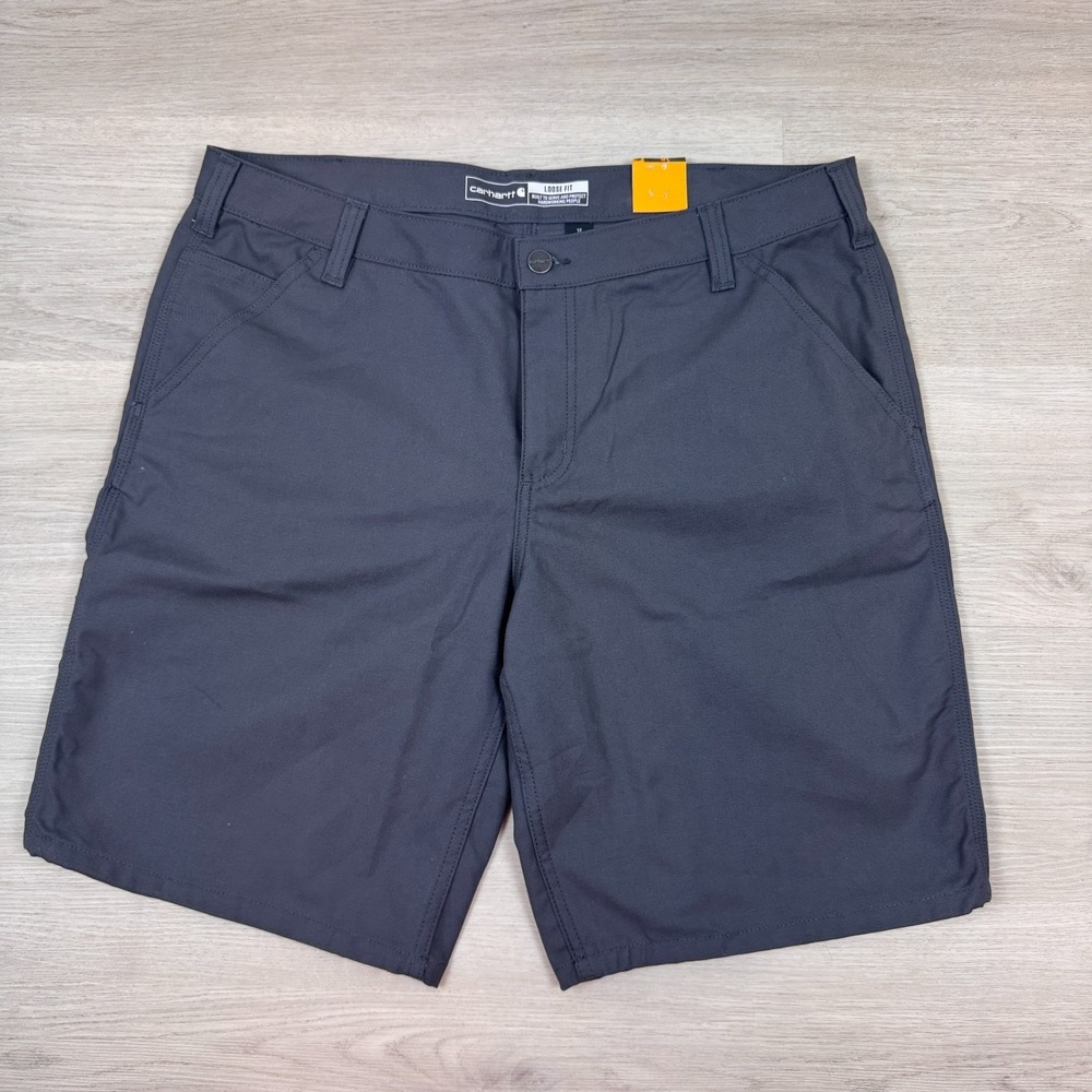 Carhartt Womens Canvas Work Shorts 10" Rugged Flex Loose Fit Size 16 Gray